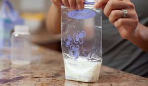 Présentation du sachet de conservation du lait maternel LANSINOH